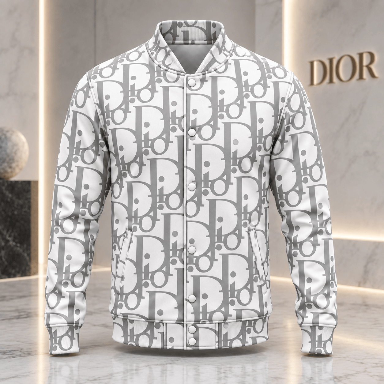Dior | Oversized Oblique Monogram Baseball Jacket Fall 2026 Edition