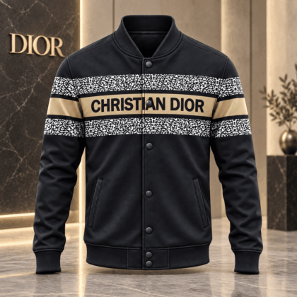 Dior | Abstract Motif Stripe Baseball Jacket Fall 2026 Edition