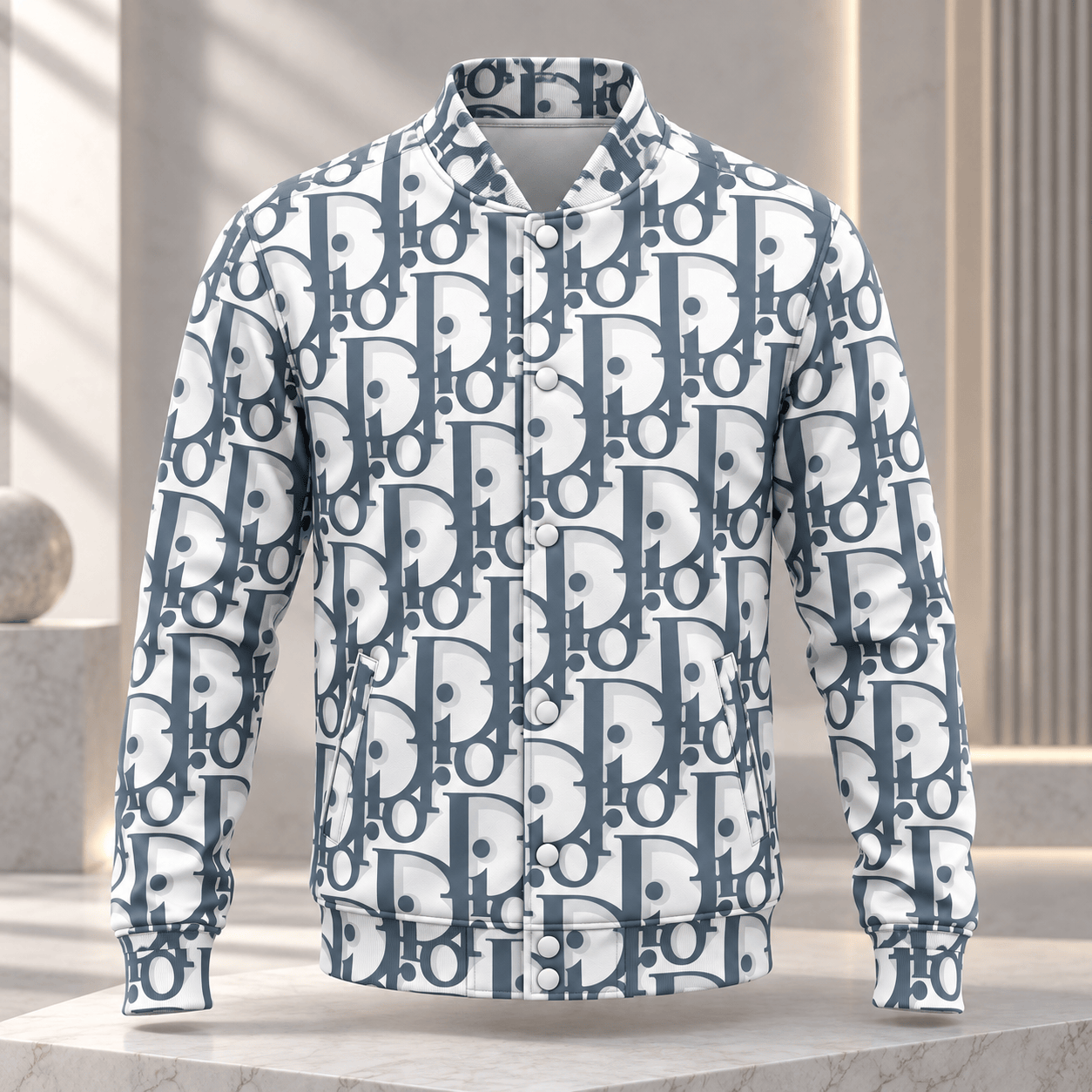 Dior | Oversized Oblique Monogram Baseball Jacket Fall 2026 Edition