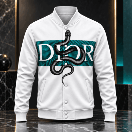 Dior | Serpent Logo Stripe Baseball Jacket Fall 2026 Edition