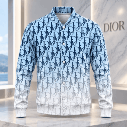 Dior | Oblique Monogram Gradient Baseball Jacket Fall 2026 Edition