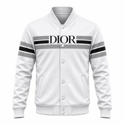 Dior | Geometric Grid Stripe Baseball Jacket Fall 2026 Edition
