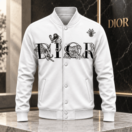 Dior | Jungle Animal Lettering Baseball Jacket Fall 2026 Edition