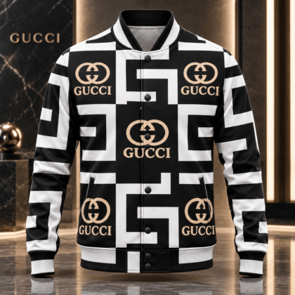 Gucci | Geometric Maze Logo Print Baseball Jacket Winter 2026 Drop