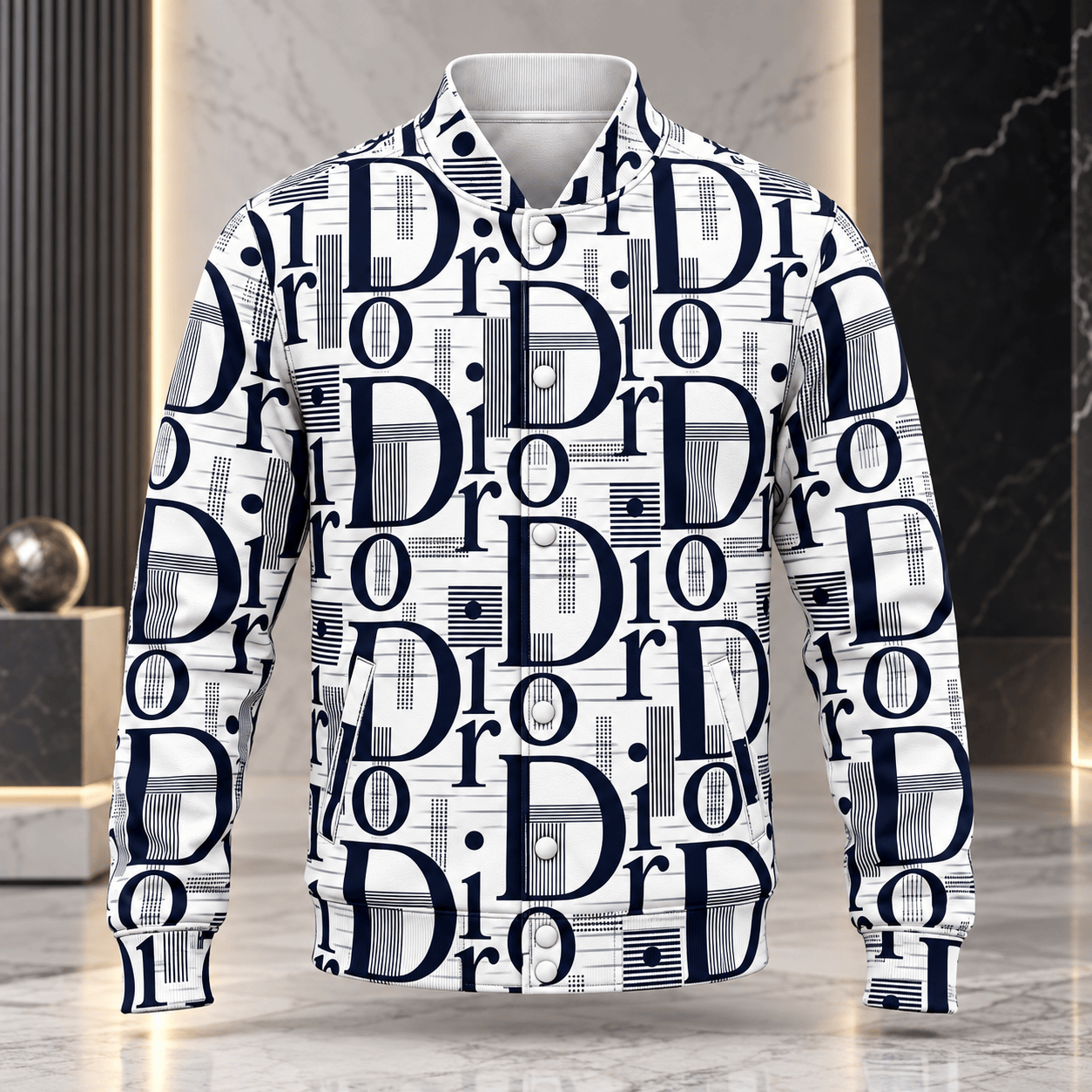 Dior | Graphic Letter Collage Baseball Jacket Winter 2026 Edition