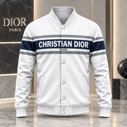 Dior | Navy Logo Stripe Baseball Jacket Winter 2026 Edition