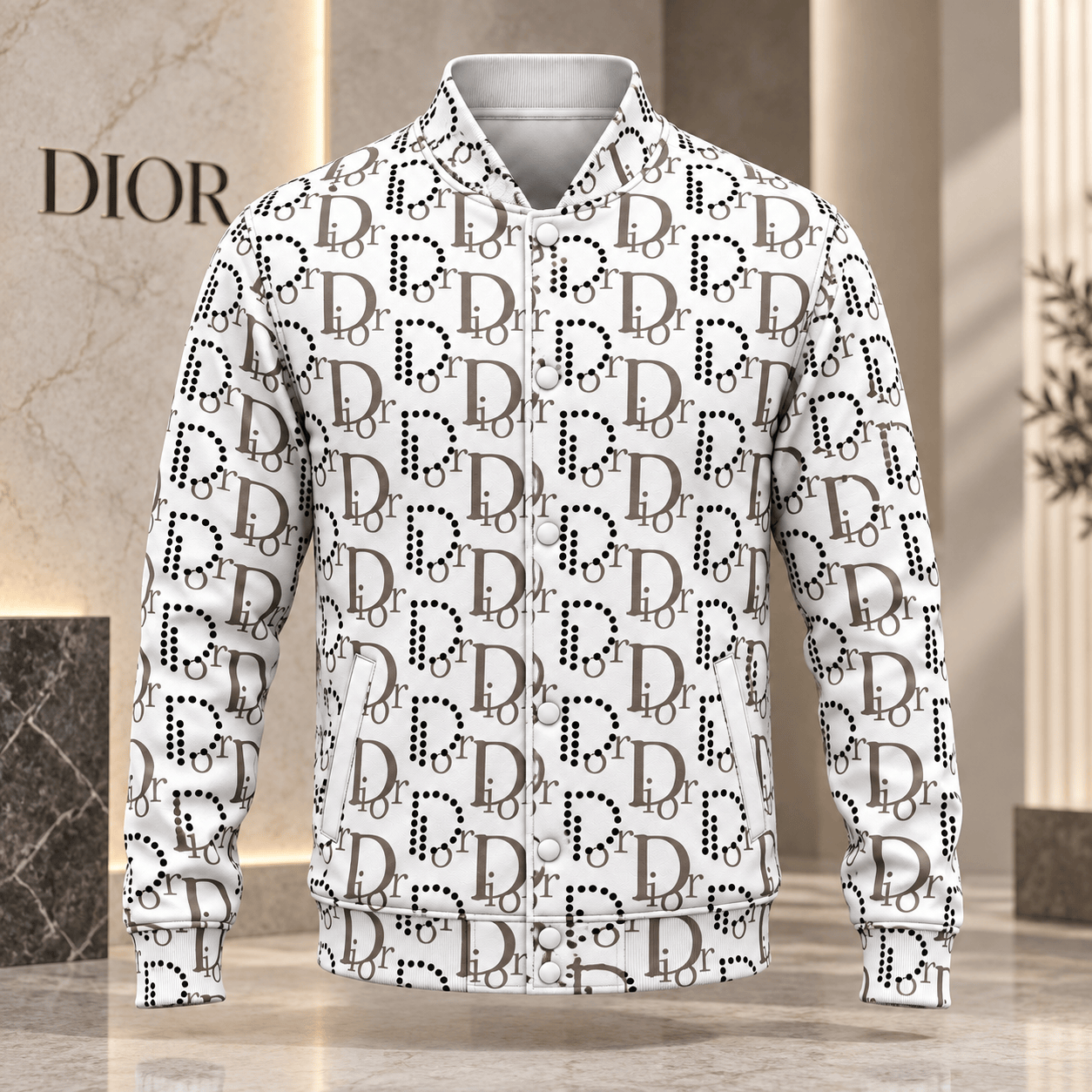 Dior | Dotted Letter Monogram Baseball Jacket Winter 2026 Edition