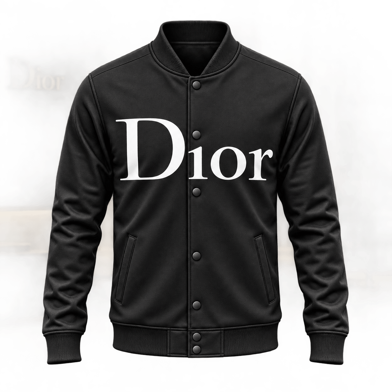 Dior | Oversized White Wordmark Baseball Jacket Winter 2026 Edition