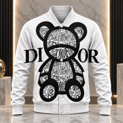 Dior | Typographic Teddy Bear Baseball Jacket Winter 2026 Edition