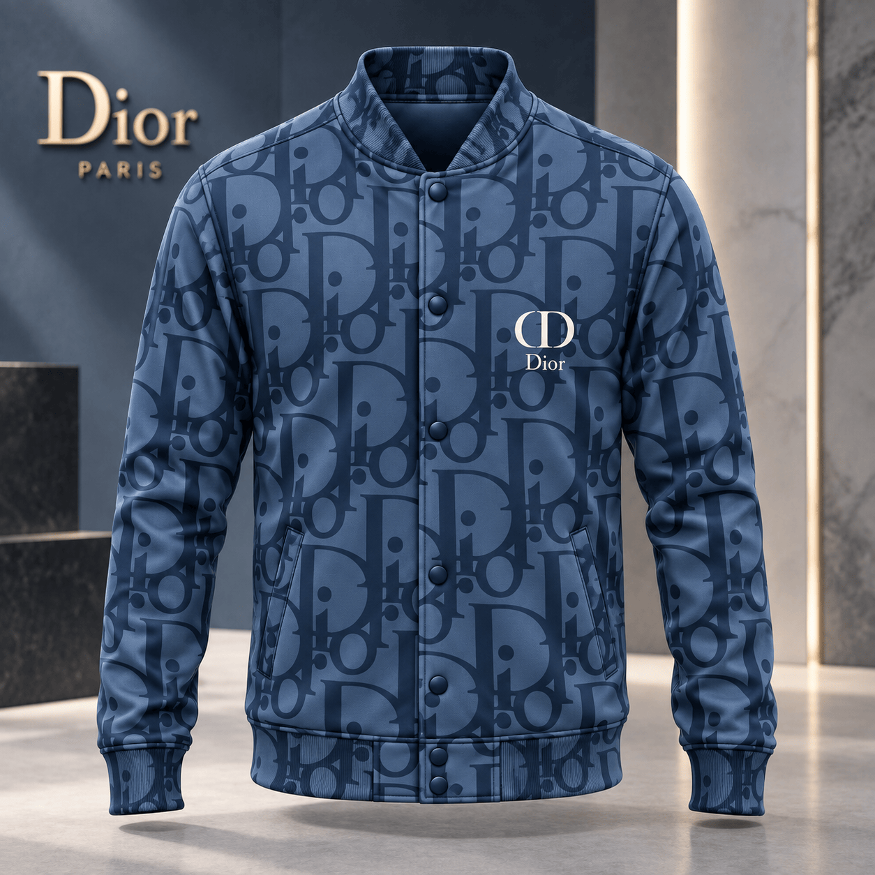 Dior | Tonal Oblique Monogram Baseball Jacket Winter 2026 Edition