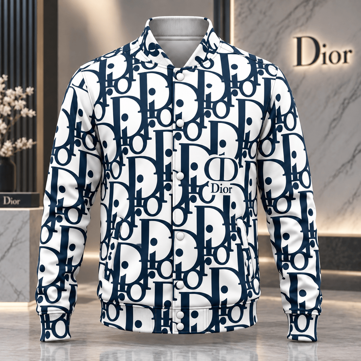 Dior | Oversized Oblique Monogram Baseball Jacket Winter 2026 Edition