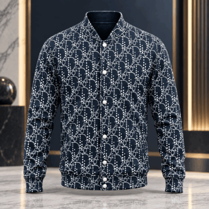 Dior | Dotted Chainlink Print Baseball Jacket Holiday 2026 Edition