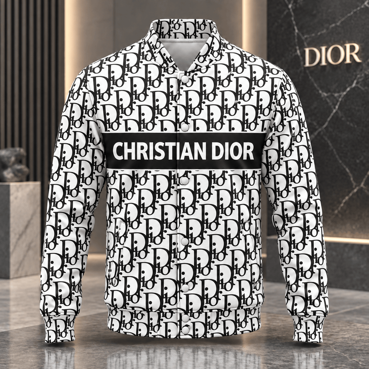 Dior | Oblique Monogram Stripe Baseball Jacket Holiday 2026 Edition