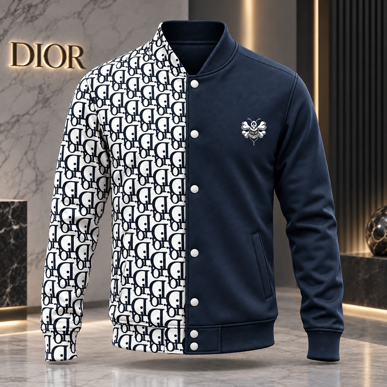 Dior | Oblique Monogram Split Baseball Jacket Holiday 2026 Edition
