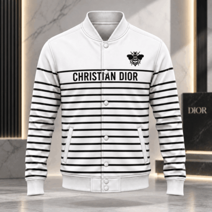 Dior | Bee Emblem Stripe Baseball Jacket Holiday 2026 Edition