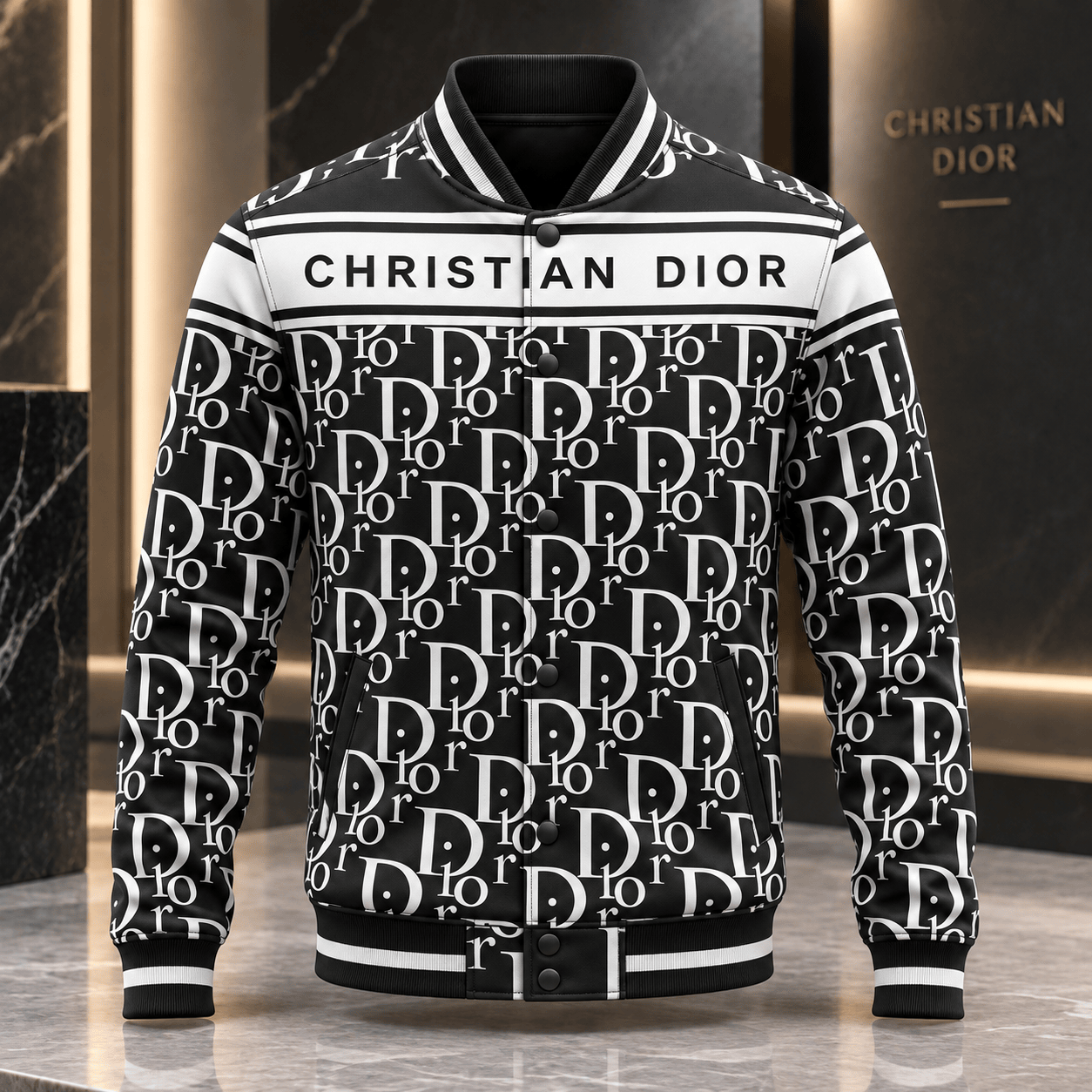 Dior | Oversized Monogram Print Baseball Jacket Holiday 2026 Edition