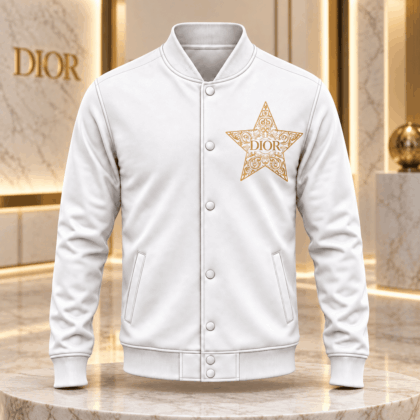 Dior | Ornate Gold Star Baseball Jacket Holiday 2026 Edition