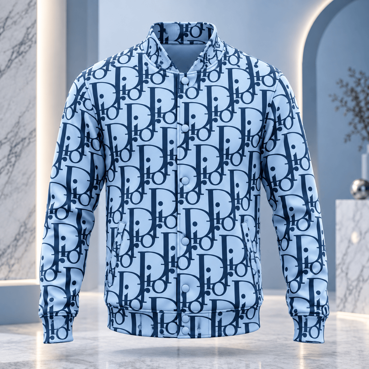 Dior | Oblique Monogram Print Baseball Jacket Holiday 2026 Edition