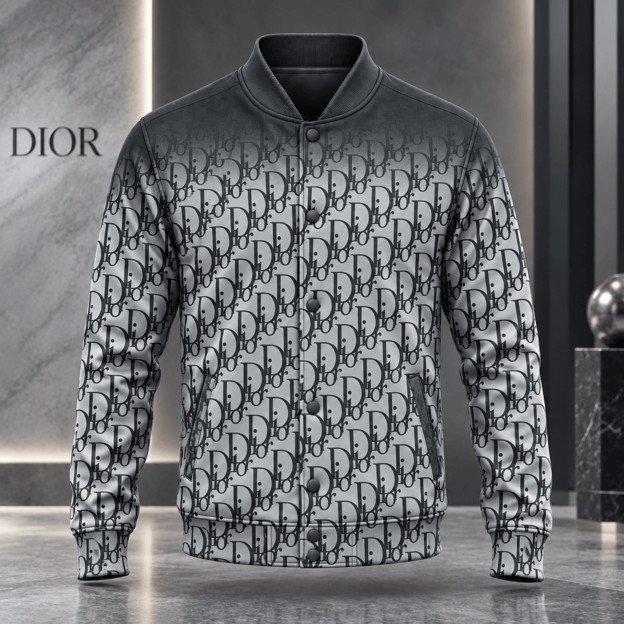 Dior | Gradient Oblique Monogram Baseball Jacket Holiday 2026 Edition
