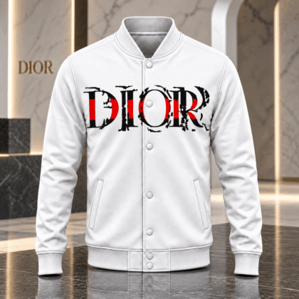 Dior | Distressed Logo Stripe Baseball Jacket Christmas 2026 Edition