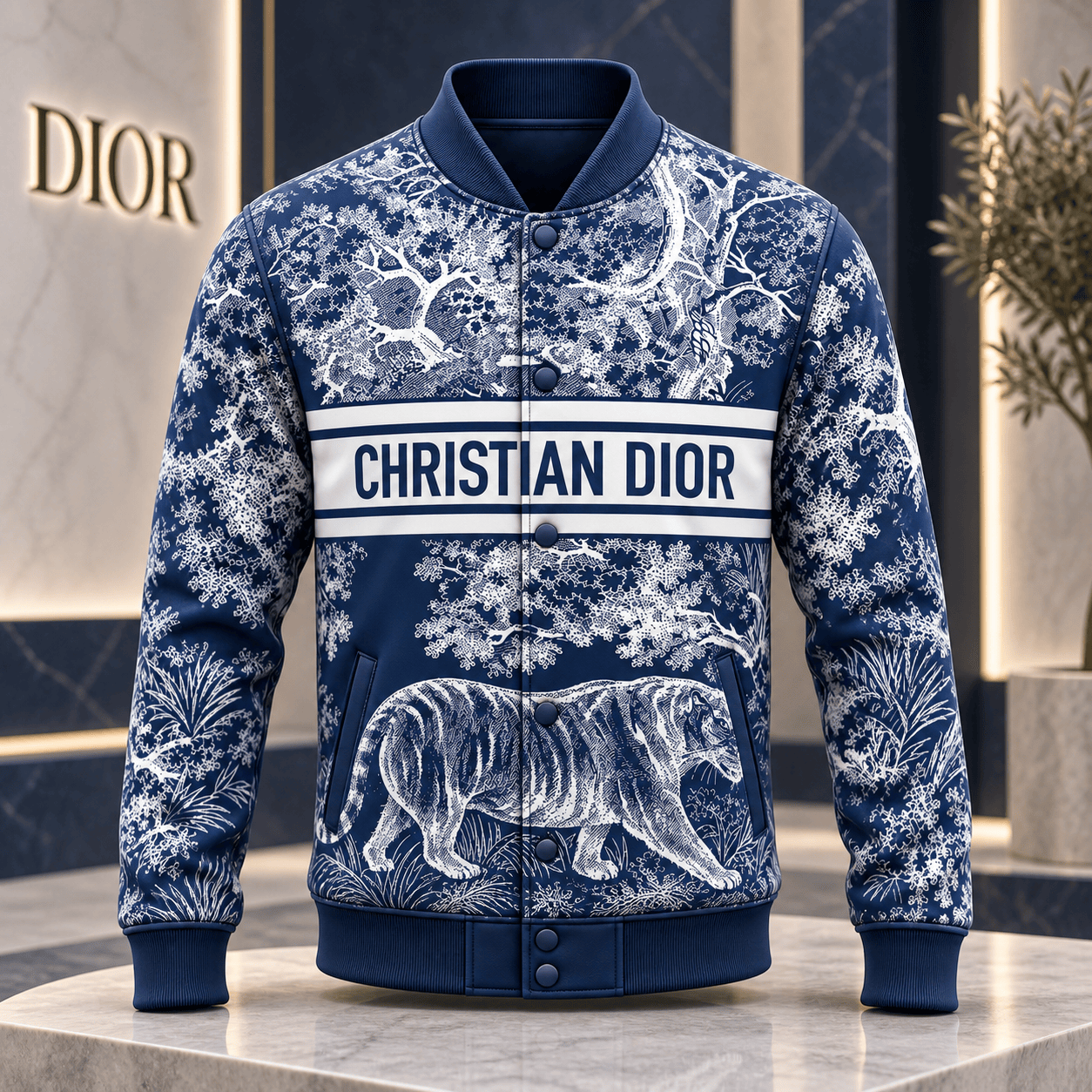 Dior | Tiger Toile Print Baseball Jacket Christmas 2026 Edition