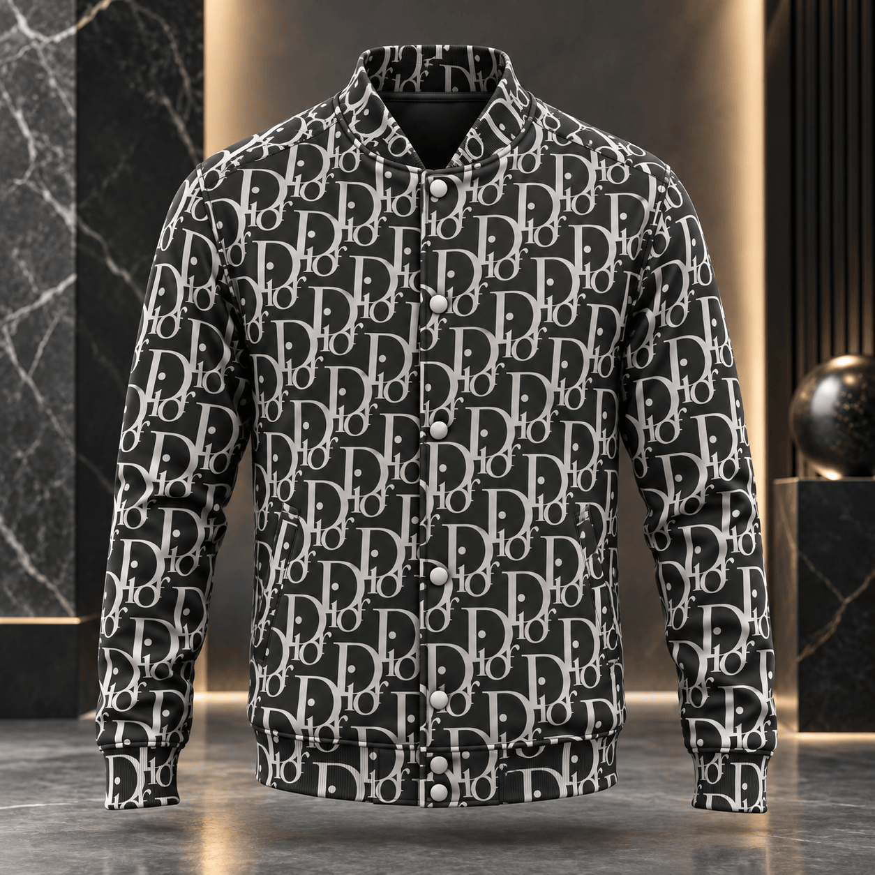 Dior | Monochrome Oblique Monogram Baseball Jacket Christmas 2026 Edition
