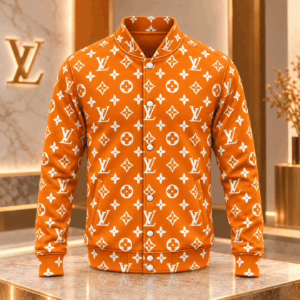 Louis Vuitton | Orange Monogram Print Baseball Jacket Black Friday 2026 Collection