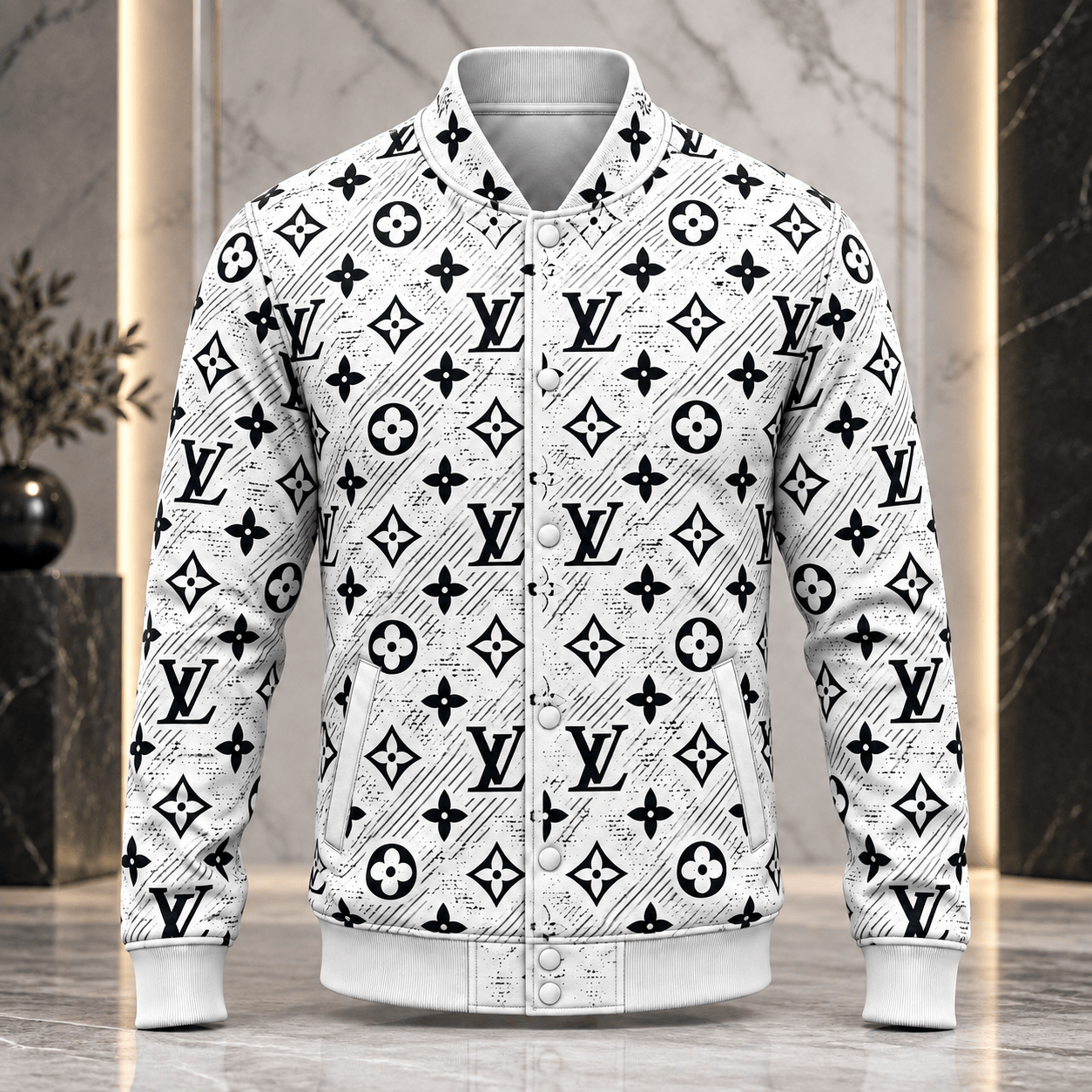 Louis Vuitton | Distressed Monogram Print Baseball Jacket Black Friday 2026 Collection