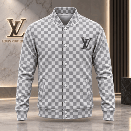 Louis Vuitton | Silver Checkerboard Print Baseball Jacket Black Friday 2026 Collection