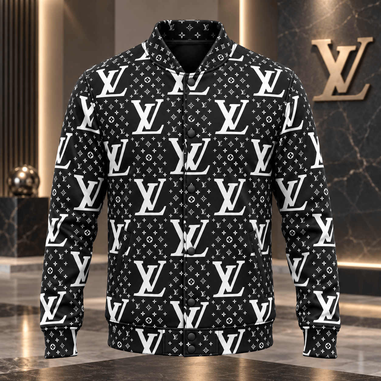 Louis Vuitton | Oversized Monogram Print Baseball Jacket Black Friday 2026 Collection