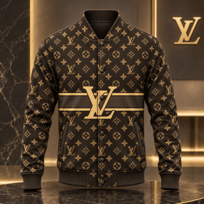 Louis Vuitton | Golden Monogram Stripe Baseball Jacket Year-End 2026 Collection