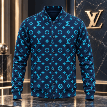 Louis Vuitton | Electric Blue Monogram Baseball Jacket Year-End 2026 Collection