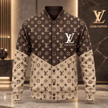 Louis Vuitton | Two-Tone Monogram Chevron Baseball Jacket Year-End 2026 Collection