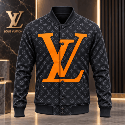 Louis Vuitton | Orange Oversized Monogram Baseball Jacket Year-End 2026 Collection