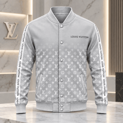 Louis Vuitton | Silver Gradient Monogram Baseball Jacket Year-End 2026 Collection