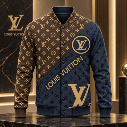 Louis Vuitton | Two-Tone Diagonal Monogram Baseball Jacket Year-End 2026 Collection