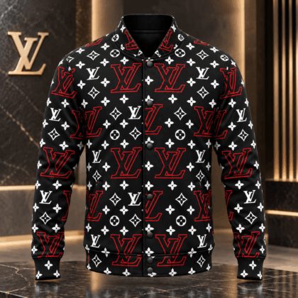 Louis Vuitton | Red Outline Monogram Baseball Jacket Year-End 2026 Collection