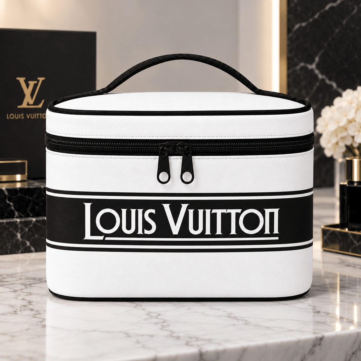 Louis Vuitton | Monochrome Logo Stripe Cosmetic Bag Fall 2026 Collection