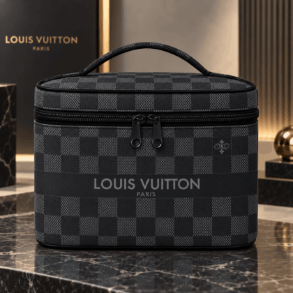 Louis Vuitton | Graphite Checkerboard Print Cosmetic Bag Fall 2026 Collection