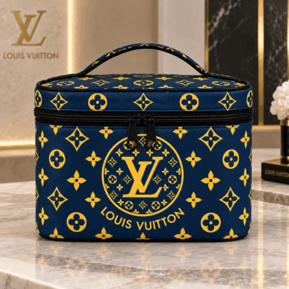 Louis Vuitton | Navy Gold Monogram Medallion Cosmetic Bag Fall 2026 Collection