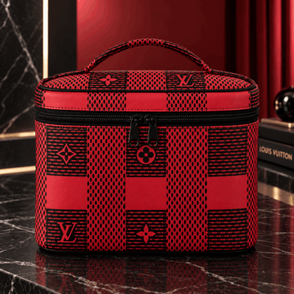 Louis Vuitton | Red Monogram Check Print Cosmetic Bag Fall 2026 Collection