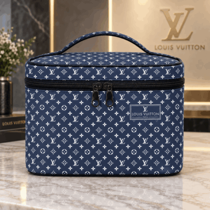 Louis Vuitton | Navy Monogram Print Cosmetic Bag Fall 2026 Collection