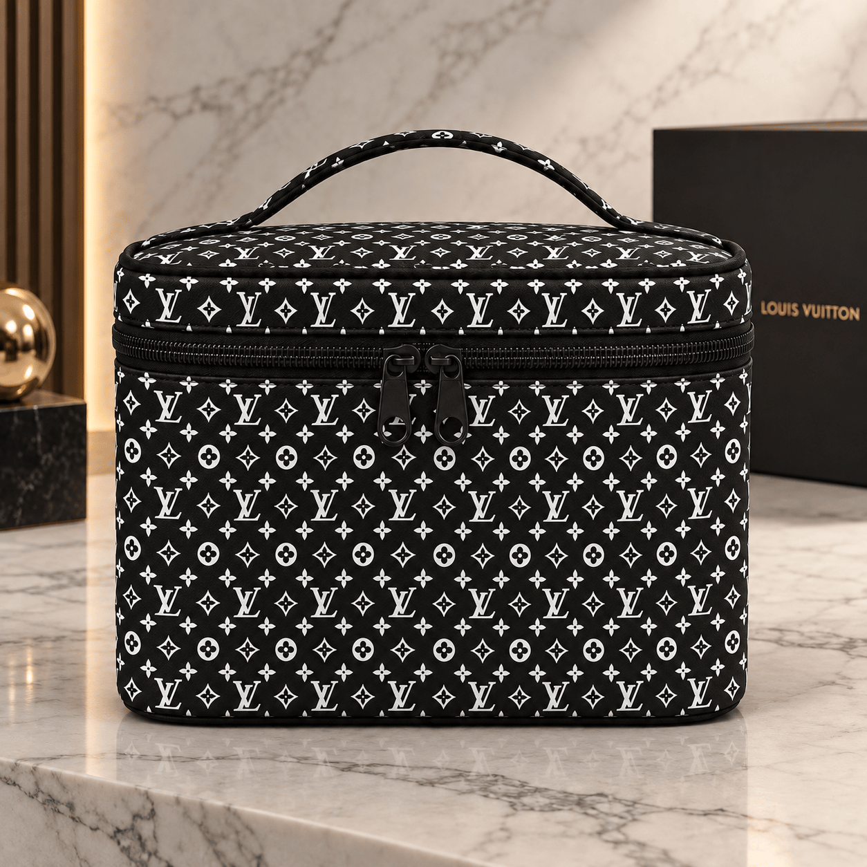 Louis Vuitton | Monochrome Monogram Print Cosmetic Bag Fall 2026 Collection