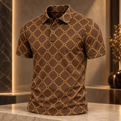 Pixel Diamond Lattice Polo Shirt Pattern 2026 Collection