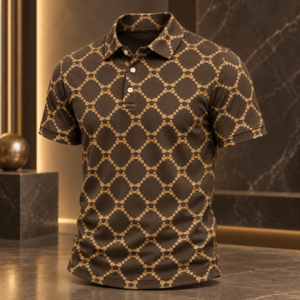 Pixel Diamond Lattice Polo Shirt Pattern 2026 Collection