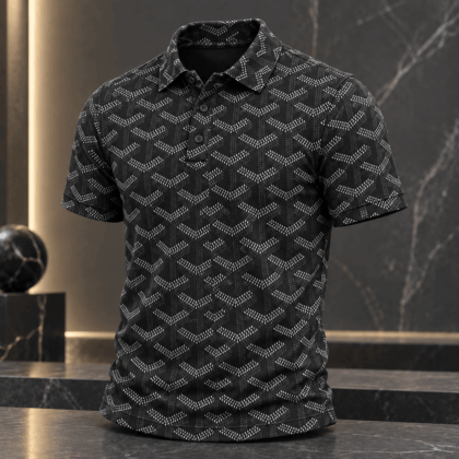 Dotted Chevron Monogram Polo Shirt Pattern 2026 Collection