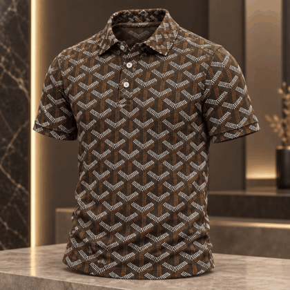 Signature Canvas Chevron Polo Shirt Pattern 2026 Collection
