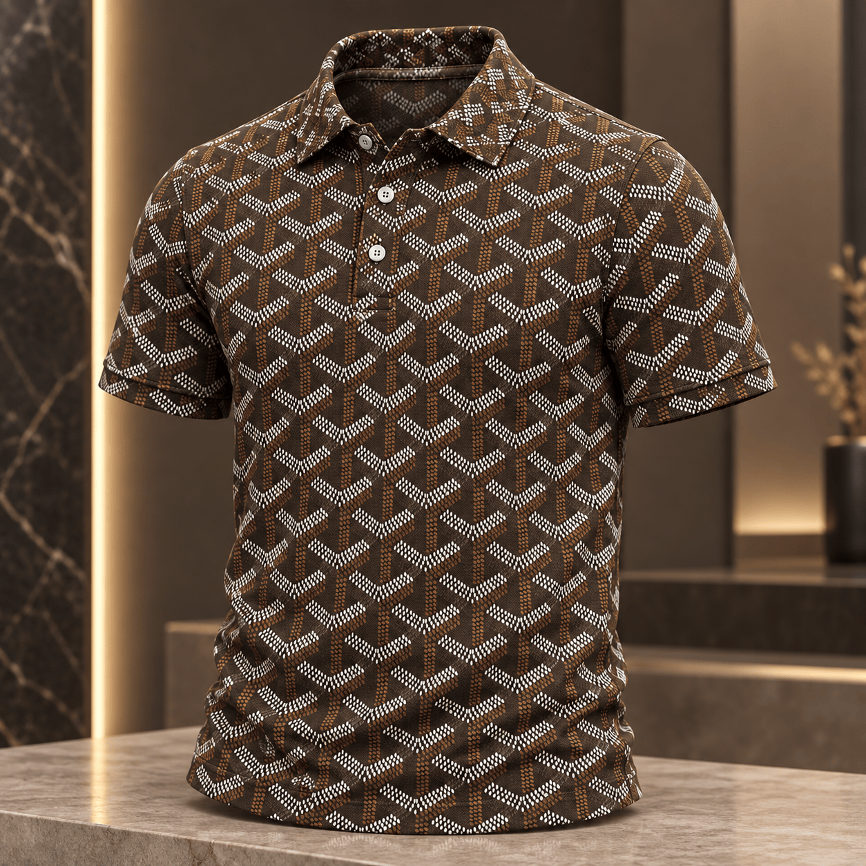 Signature Canvas Chevron Polo Shirt Pattern 2026 Collection