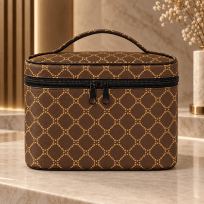 Golden Diamond Lattice Cosmetic Bag Pattern 2026 Collection