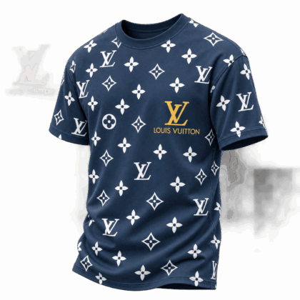 Louis Vuitton | Navy Monogram Print T-Shirt Winter 2026 Collection